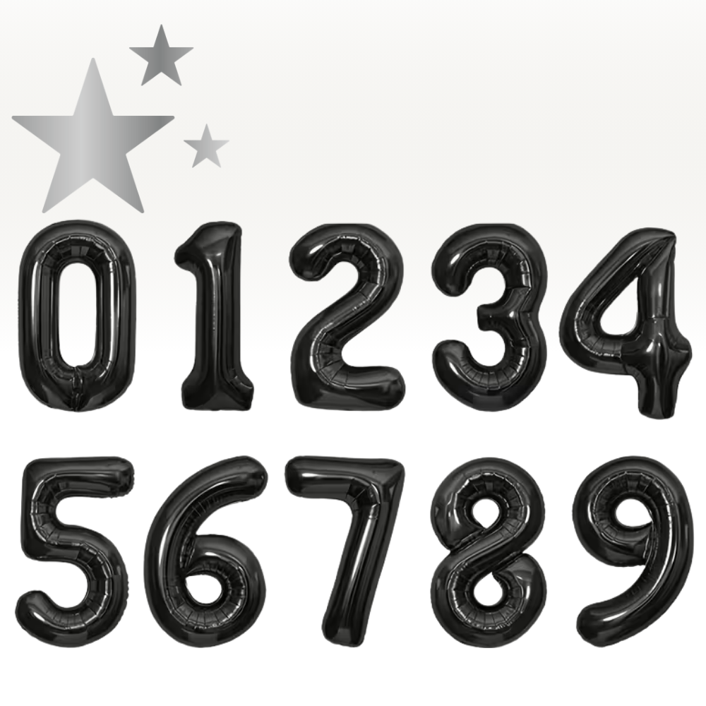 Black Number Balloon - 40 inches