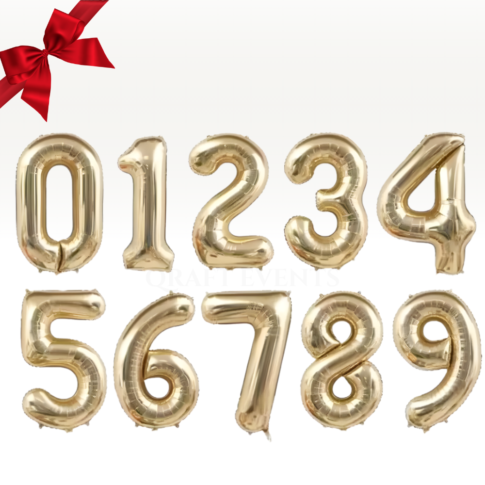 Champagne Gold Number Balloon - 40 Inches