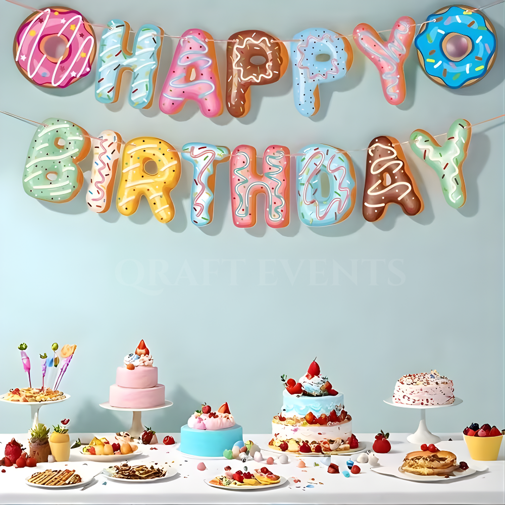 Doughnut &amp;amp;amp; Cookie-Themed Happy Birthday Banner